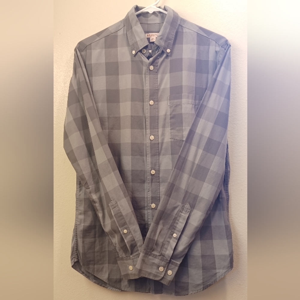 Merona, Small, Grey, Plaid, Mens